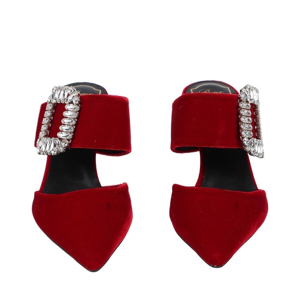 Roger Vivier Crystal Embellished Satin Mules - Picture 4 of 4